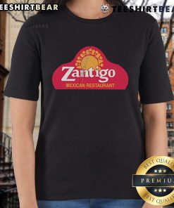 Happy Zantigo Mexican Restaurant Ladies Tee featuring vibrant colors and a fun design for casual dining enthusiasts.