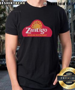 Happy Zantigo Mexican Restaurant T-Shirt featuring vibrant colors and fun graphics celebrating Mexican cuisine.