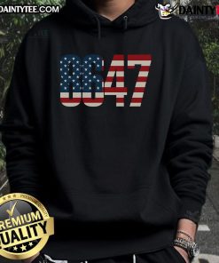 Hot-8647-86 47th President US Flag Hoodie featuring a vibrant design of the American flag and presidential theme.