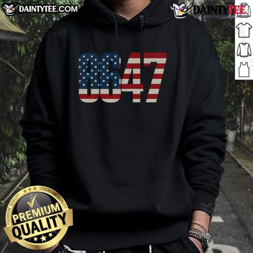 Hot-8647-86 47th President US Flag Hoodie featuring a vibrant design of the American flag and presidential theme.