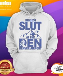Hot biggest slut hoodie worn at Denver Airport, showcasing trendy streetwear style and bold fashion statement.