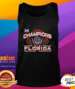 Florida Gators 2025 Big 12 Women's Lacrosse Tournament Champions tank top featuring vibrant colors and team logo.