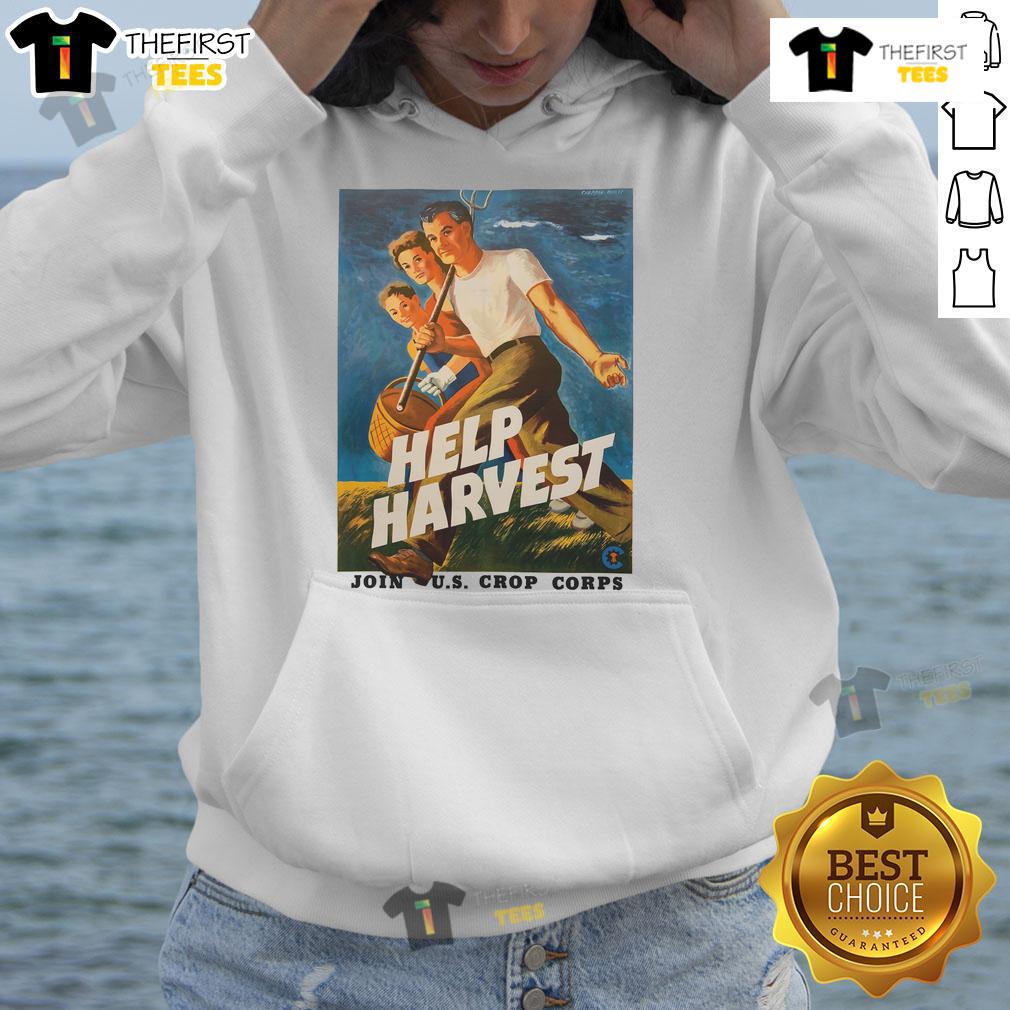 Hot Help Harvest Join Us Crop Corps Hoodie Hot Help Harvest Join Us Crop Corps Hoodie featuring a stylish design for agricultural enthusiasts and supporters.