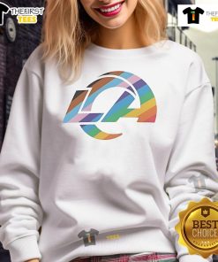 Hot Los Angeles Rams Logo Pride Sweatshirt featuring vibrant colors and team logo, perfect for fans and stylish wear.