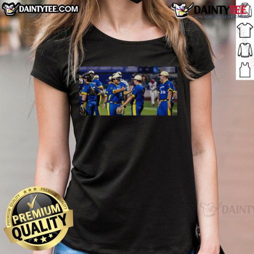 Alt Text: Hot Madison Mallards salute city's grunge history with 'Become Madison Neverminds' ladies tee design.