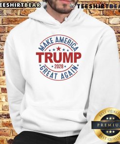 Hot Make America Great Again Trump 2028 hoodie featuring bold graphics and patriotic colors, perfect for supporters.