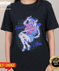 Stylish Hot Modern Yasha Summer Vibes Furry Ladies Tee featuring vibrant colors and a trendy design for summer fashion.