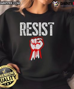 Anti-Trump sweatshirt featuring 'Hot Resist Fist' design, perfect for showing support in the resistance movement.