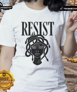 Hot Resist Medusa Women's Rights Feminist Rage Tee featuring a bold graphic design promoting women's empowerment.