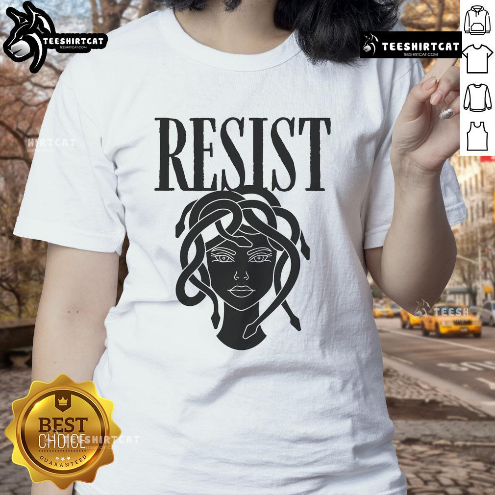 Hot Resist Medusa Women Rights Feminist Rage Ladies Tee Hot Resist Medusa Women's Rights Feminist Rage Tee featuring a bold graphic design promoting women's empowerment.