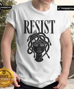 Hot Resist Medusa Women Rights Feminist Rage T-Shirt featuring a bold graphic design promoting women's empowerment.