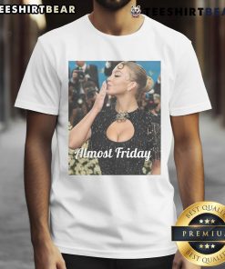 Hot Sydney Sweeney Met Gala Almost Friday T-Shirt featuring stylish design and trendy colors, perfect for fashion enthusiasts.