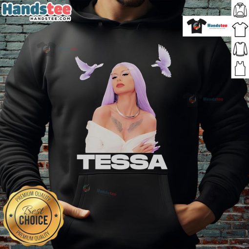 Hot Tessa Galaxy Organic Doves Hoodie in vibrant colors, showcasing a stylish and eco-friendly design for modern fashion.