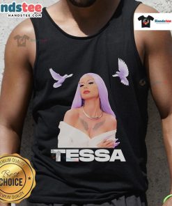 Hot Tessa Galaxy kologisk Doves Tank Top in vibrant colors, perfect for casual and eco-friendly fashion.