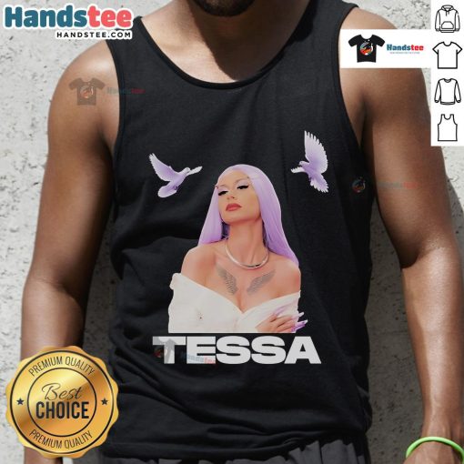 Hot Tessa Galaxy kologisk Doves Tank Top in vibrant colors, perfect for casual and eco-friendly fashion.