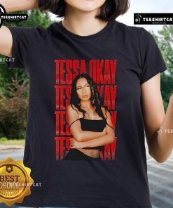 Hot Tessa Okay Ladies Tee featuring bold graphic design on a stylish women's shirt for casual wear.