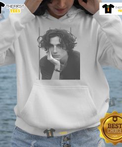 Stylish portrait of Timothe Chalamet wearing a hoodie, showcasing his iconic look and charisma.