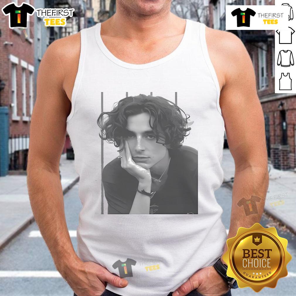 Hot Timothée Chalamet Portrait Tank Top Hot Timothe Chalamet portrait wearing a stylish tank top, showcasing his signature look and captivating expression.