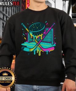 Awesome Hockey Ice Cream Drip Sweatshirt featuring a vibrant design, perfect for fans and stylish winter wear.