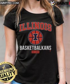 Alt Text: Illinois Basketball Kicks Off 2025 Season with Ladies Tee featuring team logo and vibrant design.