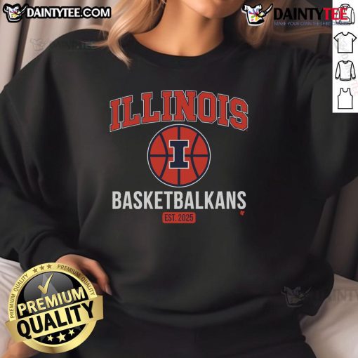 Illinois Basketball Sweatshirt Est. 2025 featuring a stylish design perfect for fans and athletes alike.