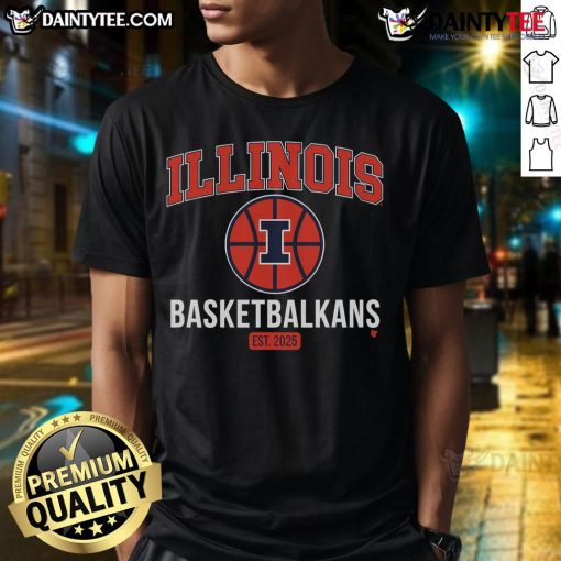 Illinois Basketball Est 2025 T-Shirt featuring bold design and vibrant colors, perfect for fans and players alike.