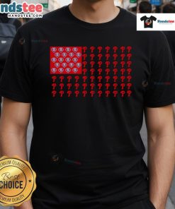 Philadelphia Phillies American Flag T-Shirt logo featuring patriotic design with team colors and stars and stripes.