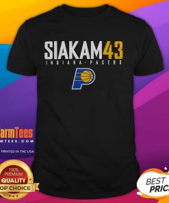 Alt Text: Nice 43 Pascal Siakam Indiana Pacers Elite Player NBA 2025 T-Shirt featuring vibrant team colors and player graphics.