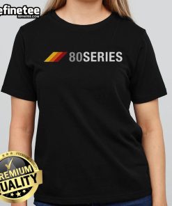 Vintage ladies tee featuring Nice 80 Series 3 stripes design, perfect for retro fashion enthusiasts.