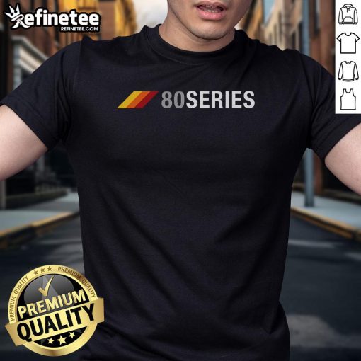 Alt Text: Vintage 80 Series 3 Stripes T-Shirt in stylish design, perfect for retro fashion lovers and casual wear enthusiasts.