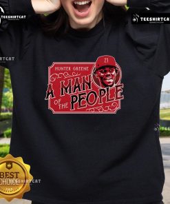 Alt Text: Hunter Greene sweatshirt featuring 'Nice A Man of the People' design, perfect for baseball fans and casual wear.