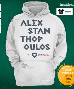 Nice Alex Stanthopoulos hoodie featuring 'The Greek God of Baseball Operations' design, perfect for baseball fans.