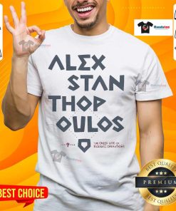 Nice Alex Stanthopoulos T-Shirt featuring 'The Greek God Of Baseball Operations' design, perfect for baseball fans.