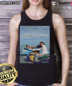 Stylish 'Nice Almost Friday' Sweeney and McBride tank top in a vibrant design, perfect for casual summer wear.