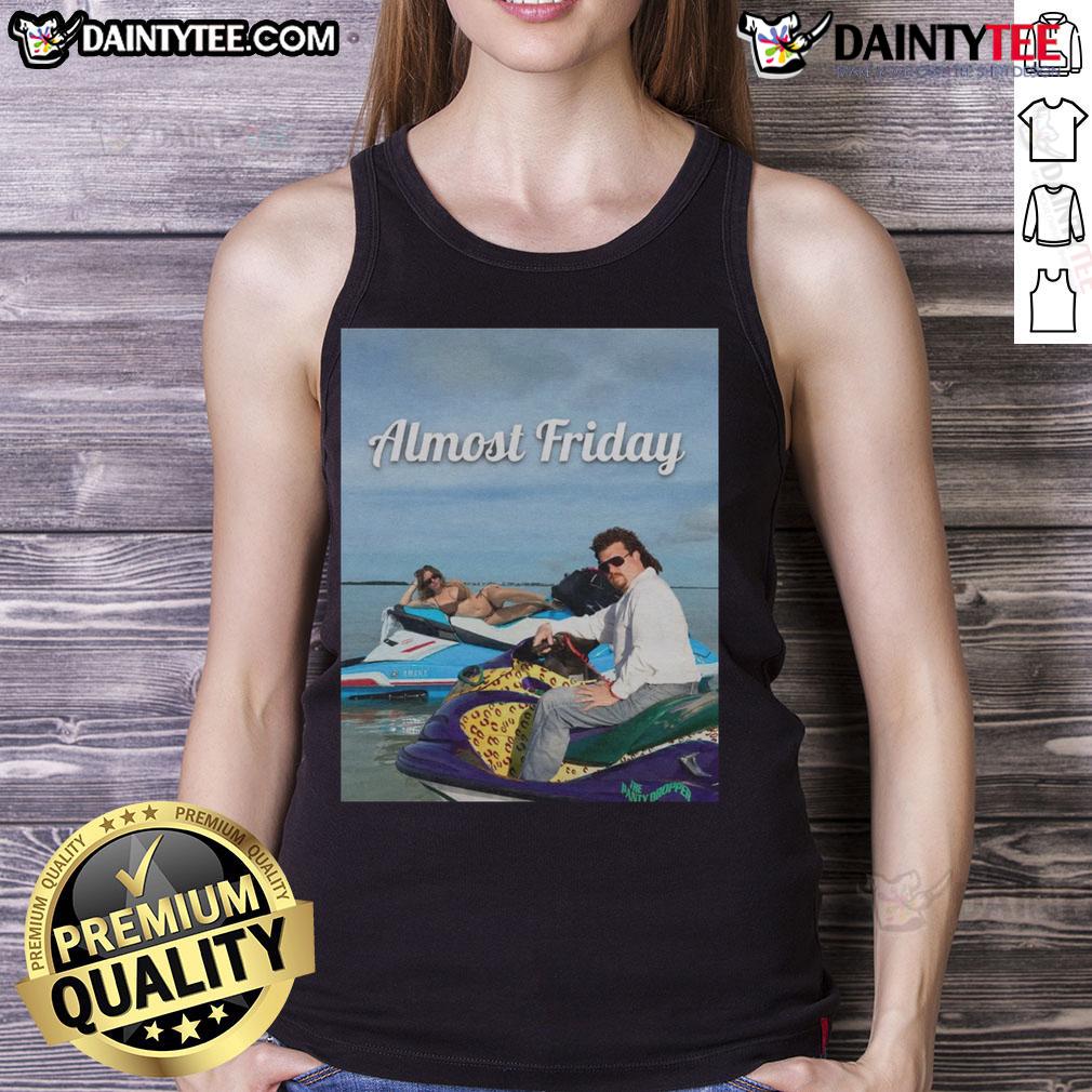 Nice Almost Friday Sweeney And Mcbride Tank Top Stylish 'Nice Almost Friday' Sweeney and McBride tank top in a vibrant design, perfect for casual summer wear.