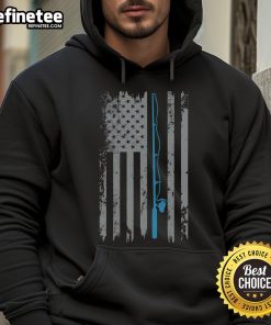 Vintage fisherman hoodie featuring a nice American flag design, perfect for fishing enthusiasts and patriotic style.