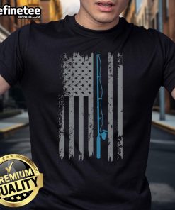 Vintage fisherman T-shirt featuring a nice American flag design, perfect for fishing enthusiasts and patriotic style.