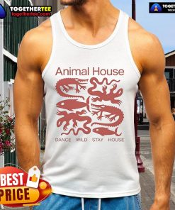 Colorful tank top featuring a fun animal house dance design, perfect for wild adventures and casual outings.