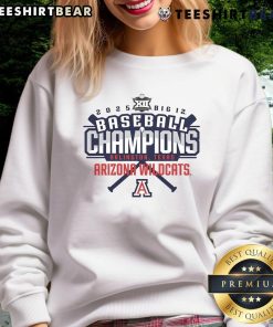 Nice Arizona Wildcats 2025 Big 12 Baseball Conference Tournament Champions Sweatshirt in blue with team logo.
