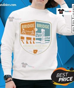 Alt Text: Nice Arkansas River Trail bridges in Little Rock, Arkansas, featured on a cozy sweatshirt design.