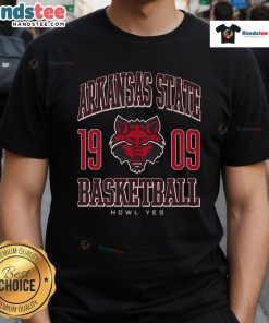 Nice Arkansas State Red Wolves basketball T-shirt featuring team colors and logo, perfect for fans and game day wear.