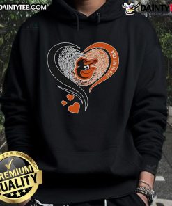 Nice Baltimore Orioles 'It's In My DNA' heart hoodie featuring team colors and logo, perfect for fans and cozy wear.