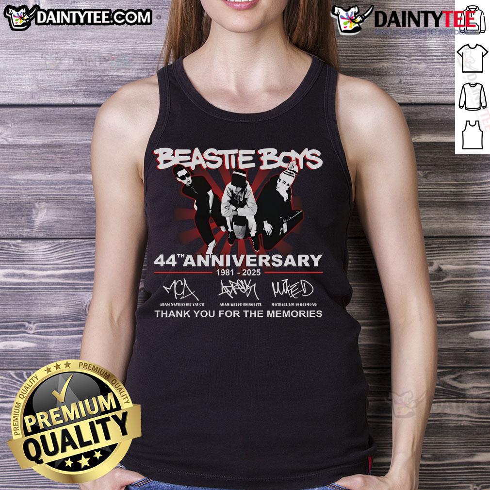 Nice Beastie Boys 44Th Anniversary 1981 2025 Signatures Tank Top Nice Beastie Boys 44th Anniversary 1981-2025 signatures tank top featuring iconic band artwork and fan signatures.