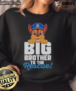 Cozy Nice Big Brother to the Rescue sweatshirt in blue, perfect for siblings showing love and support.