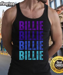 Stylish 'Nice Billie' tank top featuring 'I Love Billie' graphic design, perfect for Billie Eilish fans.