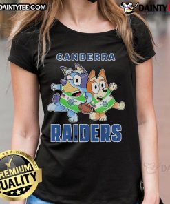Nice Bluey Canberra Raiders ladies tee featuring vibrant colors and comfortable fit for fans and casual wear.