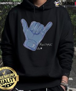 Bobby Witt Jr. wearing a stylish Hang Loose Hoodie, showcasing a relaxed vibe and trendy sports fashion.