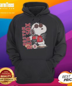 Alt Text: Cool baseball hoodie featuring Boston Red Sox and Snoopy design, perfect for fans and casual wear.