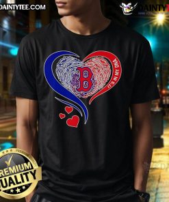 Boston Red Sox baseball t-shirt featuring 'It's in my DNA' heart design, perfect for passionate fans and casual wear.