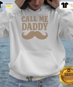 Stylish Nice Call Me Daddy Hoodie in black with bold white lettering, perfect for casual wear and trendy outfits.